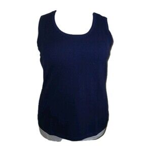 NEW DENIM CO Womens 1X Jersey Knit Sleeveless Solid Navy Blue Tank Top A92006